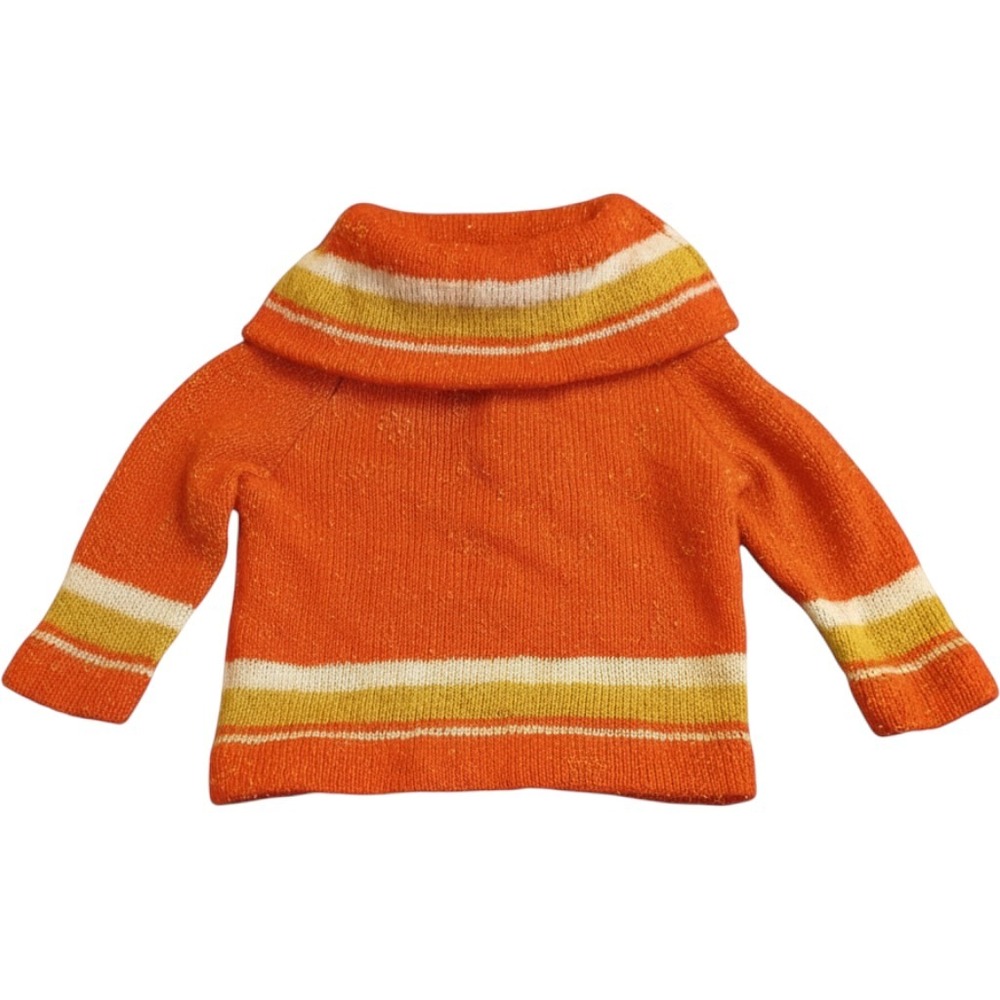 Lee Herman California Vintage Cowl Neck Sweater Womens Medium Orange Striped 60s